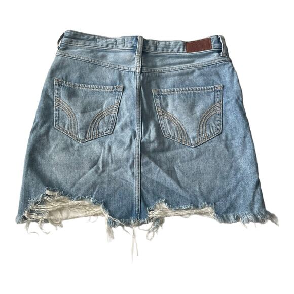 Hollister Womens Skirt Size 29 Ultra High Rise Denim Distressed Light Wash Skirt - Picture 2 of 11